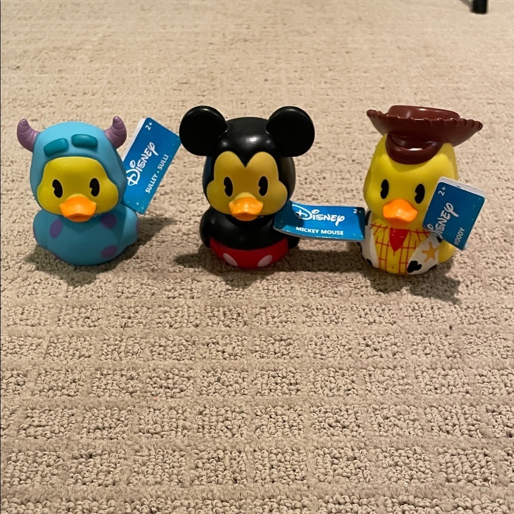 Disney Mickey Mouse, Woody and Sulley rubber ducks